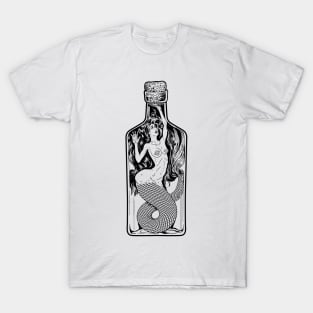 Mermaid in a bottle in vintage style T-Shirt